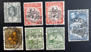 Ceylon LOT #228,280,279d,284,307,308,320,329,335,340,341,362,379,390 Used