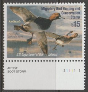 U.S. Scott Scott #RW71 Duck Stamp - Mint NH Plate Number Single