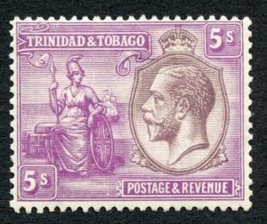 Trinidad and Tobago 1922-8 5s dull purple and mauve SG228 VFM cat 38 pounds