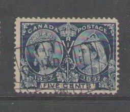 Canada Sc 54 1897 5c Victoria Jubilee stamp used flag cancel