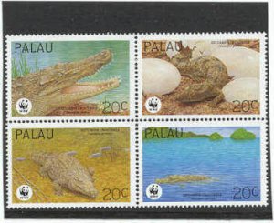 Palau Mi.690-93/MNH VF WWF/Crocodiles/1994