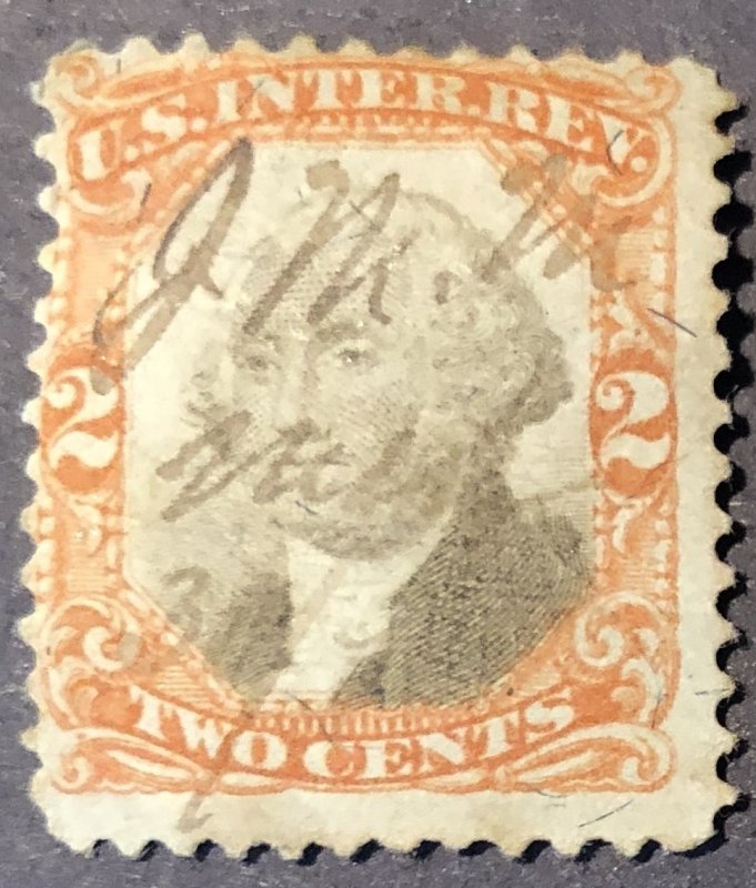 Scott#R135- Washington 2 Cent 1872 US Internal Revenue Stamp