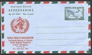 PAPUA NEW GUINEA 1963 WHO 10d airletter fine unused...............93104