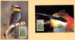 France WWF World Wild Fund for Nature maxicards bee-eater bird