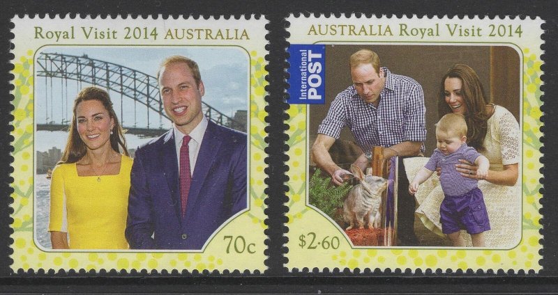 AUSTRALIA SG4193/4 2014 ROYAL VISIT MNH 