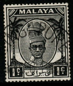 MALAYA PERAK SG128 1950 1c BLACK FINE USED