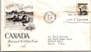 Canada 1957 FDC - National Wildlife Week - Ottawa, Ontario - J3853