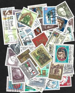 Austria Collection of 50 Different Commemorative Stamps - Used