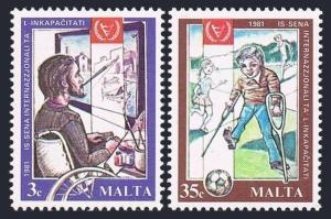 Malta 588-589, Mnh.michel 632-633. Year Of The Disabled IYD-1981