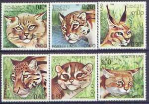 Laos 1981 Wild Cats perf set of 6 unmounted mint, SG 512-17