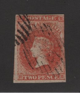 So. Australia Scott # 2 F-VF used neat cancel nice color  cv $ 100 ! see pic !