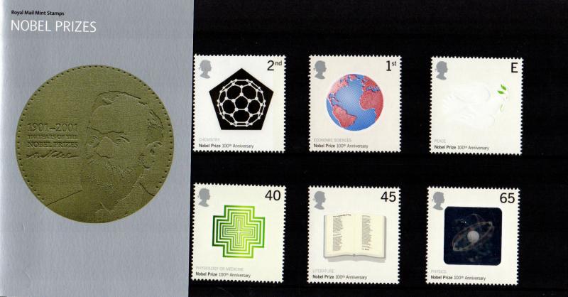 PRESENTATION PACK PP295 2001 - NOBEL PRIZES  (printed no.327)