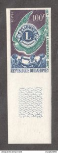 Fr452 Imperf 1967 Dahomey Lions Club 50Th Anniversary Michel #306 1St Mnh