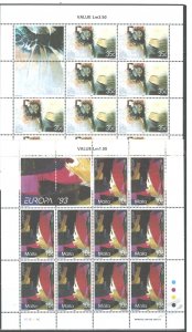 MALTA 1993 EUROPE #813-814 1SET=$1.10(1 TAB=+1.00) / 2 FULL SHEETS=$9.25