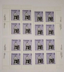 Canada 1982 Heritage Artifacts #919 MS Of Plate Blocks MNH Cdn Bank Note