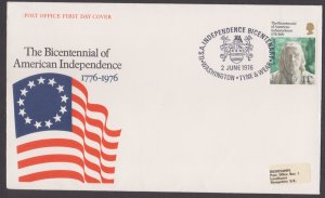 GREAT BRITAIN - 1976 BICENTENNIAL AMERICAN INDEPENDENCE - FDC