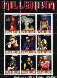 MILLENNIUM 20th.Century Music Stars Sheet Perforated Mint (NH)