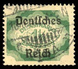 German States, Bavaria #O65 (Mi. 47I) Cat€28, 1920 1 1/4m green, e of Di...