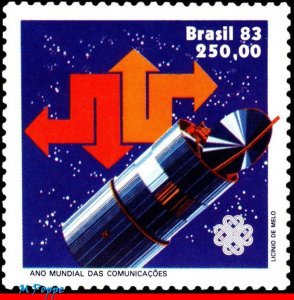 1856 BRAZIL 1983 WORLD COMMUNICATIONS YEAR, SATELLITE, SPACE MI# 1963 C-1320 MNH