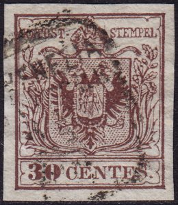 Lombardy-Venetia - 1850 - Scott #5 - used - Coat of Arms