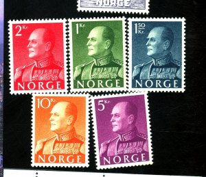 NORWAY #370-74 MINT VF OG NH Cat $67