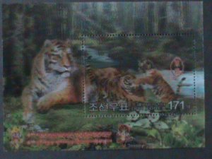 KOREA-2010-SC#4893 LOVELY TIGR & CUBS  MNH 3D STAMP-S/S-VF-RARE-HARD TO FIND