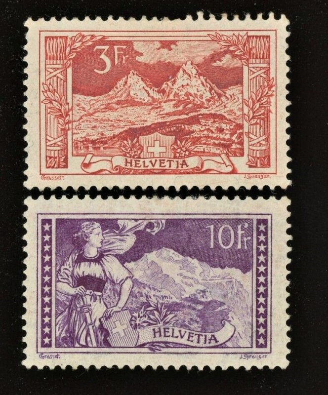 Switzerland Stamps # 182 & 184 Unused MH