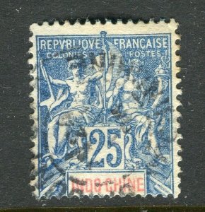 FRENCH INDO-CHINE; 1890s early classic Tablet issue used shade of 25c. value