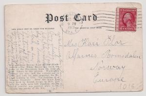 2c Red #406 misperfed on ppc addressed Norway odd usage