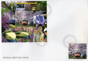 Sao Tome and Principe 2006  Scouts/Japanese Trains Set + Souvenir Sheet FDC