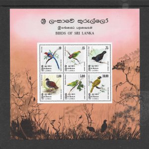 BIRDS - SRI LANKA #569a S/S MNH