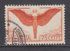 Switzerland Sc C11 used 1924 75c Allegorical Figure of Flight, VF