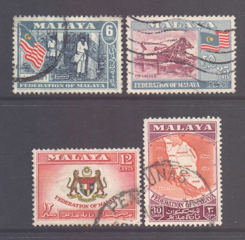 Malaya Federation Scott 80/83 - SG1/4, 1957 Set used