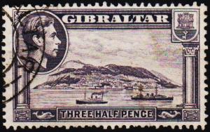 Gibraltar. 1938 1 1/2d S.G.123b Fine Used