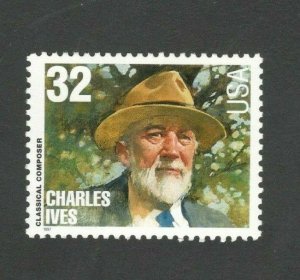 3164 Charles Ives Composer US Single Mint/nh FREE SHIPPING