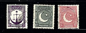 Pakistan 25/28/29 Used 1948 issues   (P9)