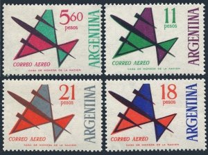 Argentina C87,C89-C91,hinged.Michel 814,816-818. Air Post 1963.Symbolic plane.