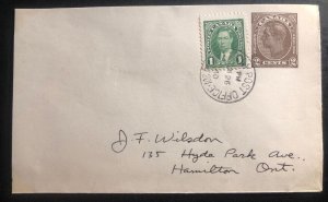 1940 Toronto Canada Military Post Office MPO 201 cover To Hamilton