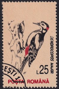 Romania - 1993 - Scott #3816 - used - Bird Great Spotted Woodpecker