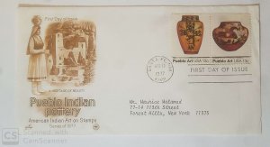 US, FDC  PUEBLO ART , AMERICAN INDIAN ART  1977 SANTA FE  N.M.