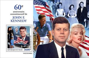 NIGER - 2023 - John F Kennedy - Perf Souv Sheet - Mint Never Hinged