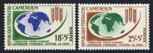 Cameroun B37-B38, MNH. Michel 386-387. FAO. Freedom from Hunger, 1963. Map.