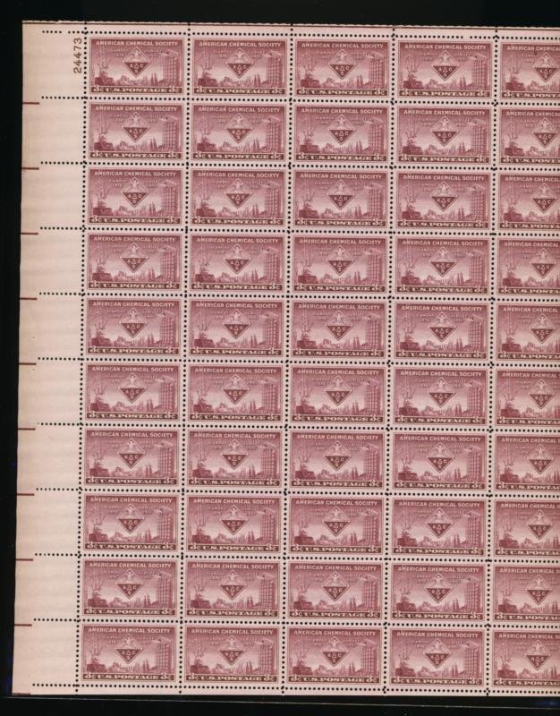 UNITED STATES (US) 1002 3c CHEMICAL MINT NH SHEET OF 50 