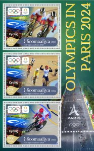 Olympic Games in Paris 2024 Cycling 2024 year,1+1 sheets  perforated NEW MNH**