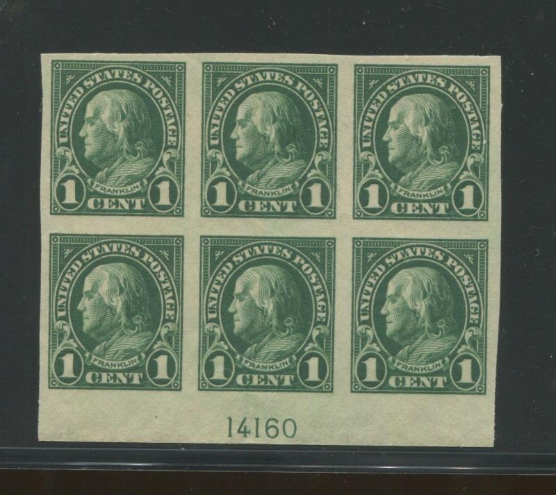 1923 US Postage Stamp #575 Mint Never Hinged VF Plate No. 14160 Block of 6