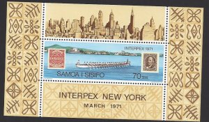 Samoa #343 MNH ss, INTERPEX 71 New York, issued 1971