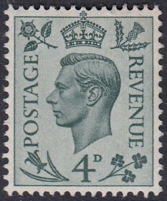 GB KGVI 1937 4d Grey-Green SG468 Mounted Mint