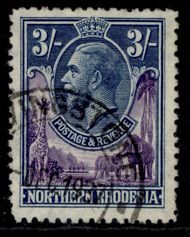 NORTHERN RHODESIA GV SG13, 3s violet & blue, FINE USED. Cat £27.