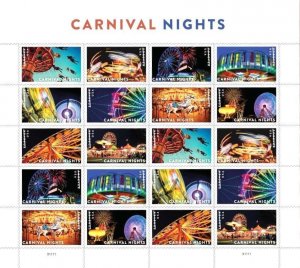 USPS #5855 Carnival Nights stamps Sheet of 20  **SEALED** FREE SHIP IN USA**