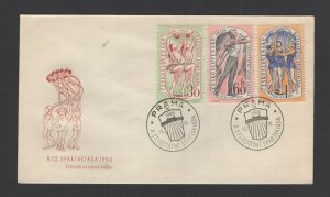 Czechoslovakia #958-60 (1960 Summer Spartacist Games set) unaddressed cachet FDC